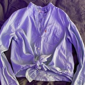 denim long sleeve button down